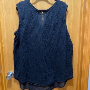 Lane Bryant sleeveless shirt with sheer bottom.
